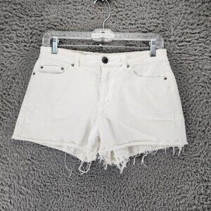 William Rast Shorts Womens 27 White Mid Rise Cut Off Denim Jean